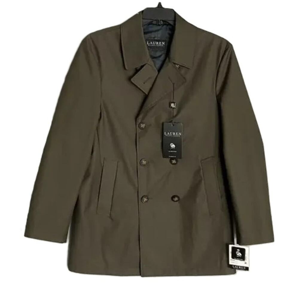Lauren Ralph Lauren Coat Men's 40S All-Weather Coat Double-Breasted Olive NEW - Picture 1 of 12